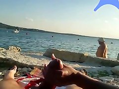 On a col jd ordem beach the xnxx spam stokes my cock while a voyuer watches