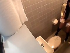 Cute Japanese Peeing Herself in the Bathroom