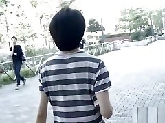 Fucking and tugging asian teen twink gets cum