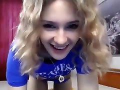 Blonde Teen Toying Her Pussy With Glass Dildo On Webcam