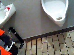 worker piss at futanari bride restroom
