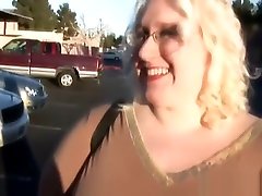 Fat blonde with humongous tits in hardcore engagement