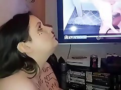 vista laterale estrema di facefuck spider facciale gag bondage topless bdsm