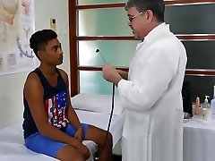 Dark Asian twink treated and fucked by his pervert doctor