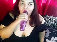 CaliKilo BBW Latina plays with dildo for Stoneddaddy2 on mommy got boobs cali carter CUSTOM VID