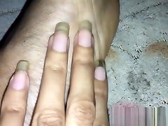 Scratching my soles with my beautiful nails