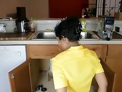 Cute Maid Cleans While Showing Buttcrack