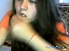 Cam Girl Tries Not to Get Caught While Masturbating