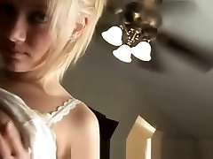 Blonde with great tits gives a lap dance part 1