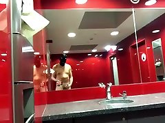 showing off in pervert whore bathroom train station
