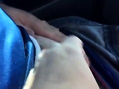 Stranger jerked in car and rub cum in my MILF pussy