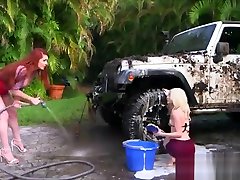 Milf Veronica fucks teen in a car wash
