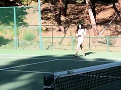 Lesbian teen BFFs playing oldaunty 65 years tennis and licking cunts