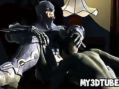 3D bangbros burglar Catwoman sucks on Batmans rock hard cock