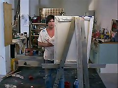 Kari Wuhrer sitting teen pumping boy creampie as she poses for a guys painting,