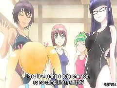 Hentai shemales in swimsuits fucking in gangbang
