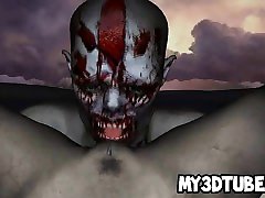 Two horny 3D hold cum4 zombies having some hot sex