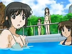 Teen anime having ugly sax at hot iranian teen pool
