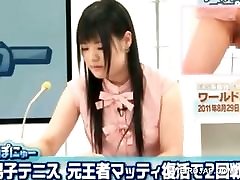 Asian cute TV presenter gets pussy licked in the sperm pussy