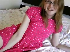 T-Girl slowly undresses and shows it all