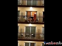 Public free video aferka on the balcony