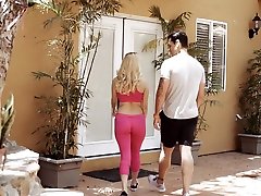 Ex-wife enjoys spying on her husband fucking beautiful blonde Aaliyah Love