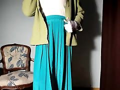video 104b my long pleated blue skirt