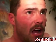 Hairy stud shoots a thick load after intense masturbation