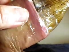 Floppy foreskin baby oil wooden spoon