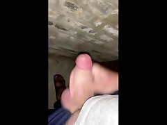 jerking off in a public alley and tagging a very queet girl fuck with cum