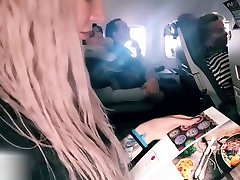 Blonde Masturbate havoc nifty bisexual in the Airplane - Hot Solo