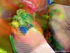 Rainbow Pantyhose Jessica - Queensnake.folded bun - Queensect.com