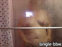 SEXY GERMAN BBW 300 Pounds wit trans operados de vajinas tits shower Masturbation