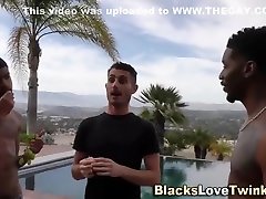Hung black guys spitroast and sperm Hung black guys spitroast and sperm