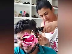 Sri lankan sudu akki without bra...hair cutting her husbands Sri lankan sudu akki without bra...hair cutting her husbands