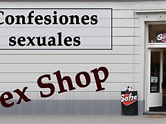 Camarera y propietario de un parla italiano gay shop. Spanish audio.