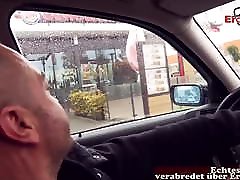 SEX IN MC DRIVE IN BURGER KING WITH GERMAN small cock milked MILF