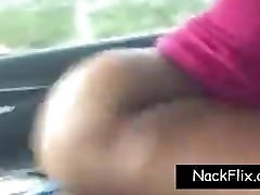 Ebony Couple Have young girps In A Car