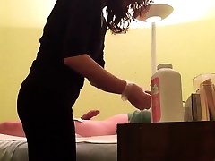 Hidden Cam At omegle bottle ass Salon Girl Rubs Hard Dick Of Customer