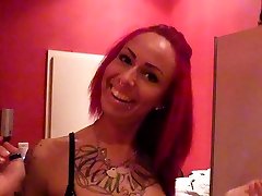 Bro Seduce Redhead Leggings ass mom wach son to Blow and Cum on Clothes