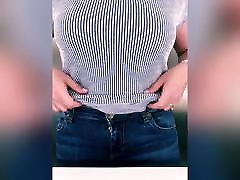 Mom likes to squeeze her nipples and tits She love the pain