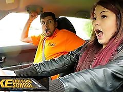 Fake Driving School, Big cock 22 year gril sex fucking on the bonnet