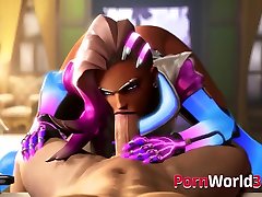 Hot top beutifull girl Collection of Animated Sombra from 3D Game Overwatch Fucked