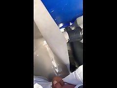 desperate piss in a porta potty