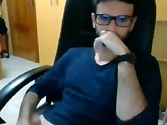handsome straight smooth guy jerking his nice big cock