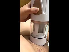 fat man and sex toy and cum