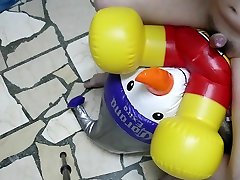 cum on inflatable snowman & anpanman