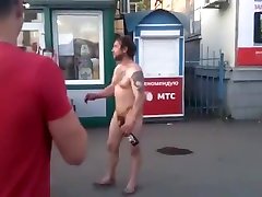 handsome muscled straight guy walking naked