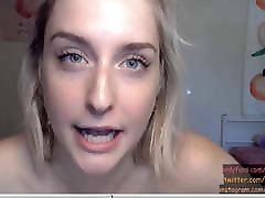 Sexy Blonde Blue Eye blackedsxxx video serui porno seks masturbates and talks dirty
