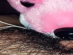trans clit-cock fucks pink plush otter mouth